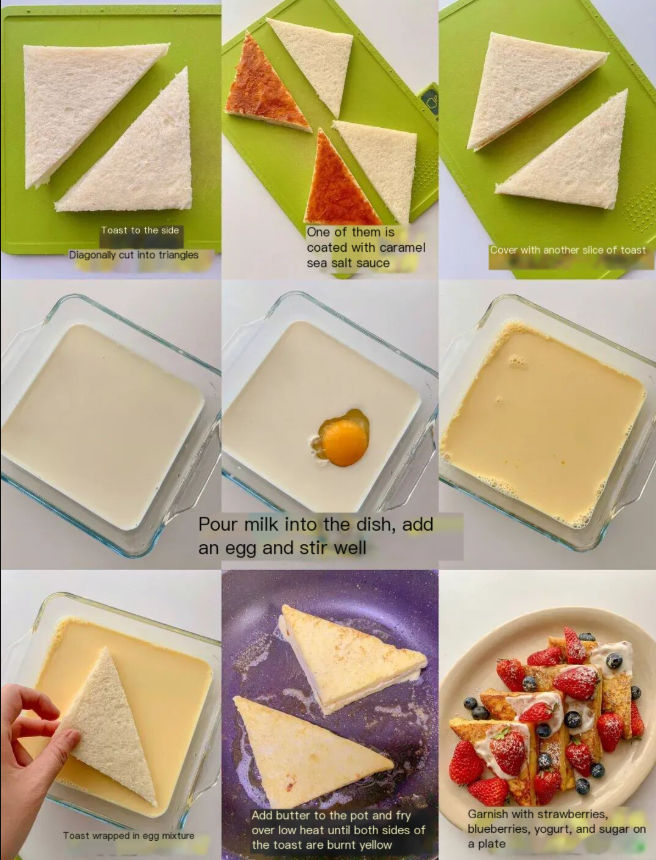 Ten Minutes Breakfast for Reducing Fat | Strawberry toast is nutritious and delicious